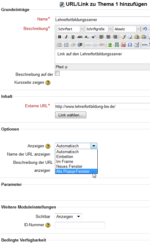 Link auf URL
