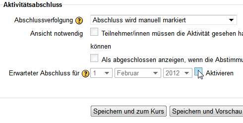 Aktivitätsabschluss
