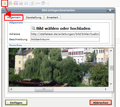 Bild von Webseite einbinden