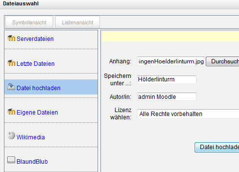 Bild hochladen