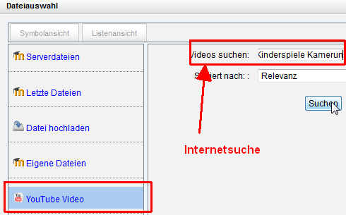 Youtubevideo suchen